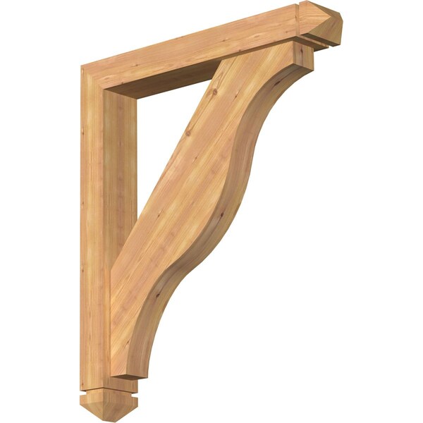 Ekena Millwork Funston Arts and Crafts Smooth Bracket w/ Offset Brace, Western Red Cedar, 5 1/2"W x 34"D x 40"H BKT0604X34X40FST03SWR - main